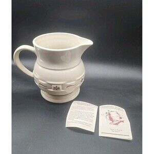 Longaberger Pottery Woven Traditions Red Pitcher 7 1/2” tall
